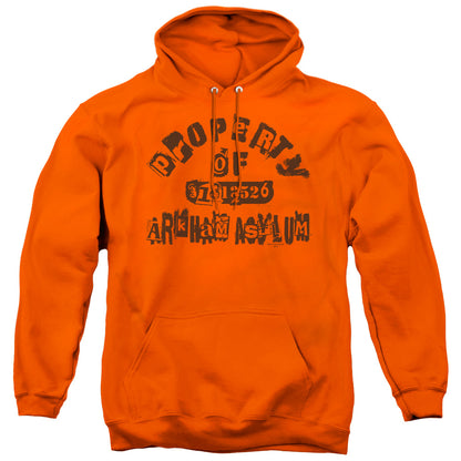 Batman Property Of Arkham Mens Hoodie Orange