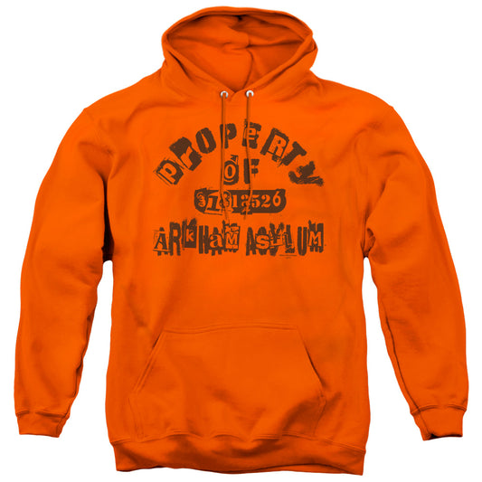 Batman Property Of Arkham Mens Hoodie Orange