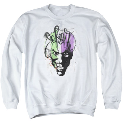 Batman Joker Airbrush Mens Crewneck Sweatshirt White