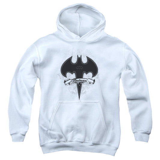 Batman Gothic Gotham Kids Youth Hoodie White