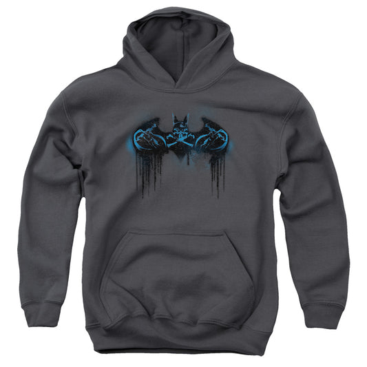 Batman Run Away Kids Youth Hoodie Charcoal