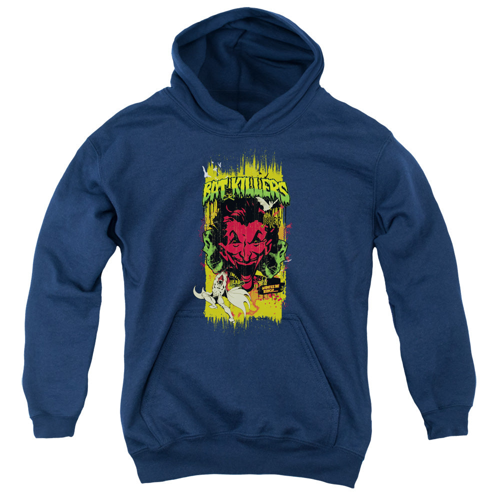 Batman Bat Killers 2 Kids Youth Hoodie Navy Blue