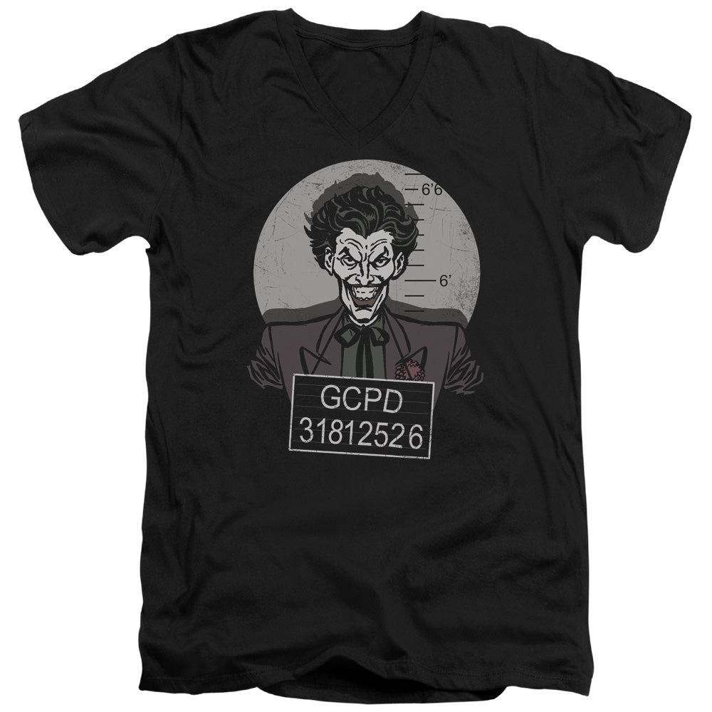 Batman Busted! Mens Slim Fit V Neck T Shirt Black