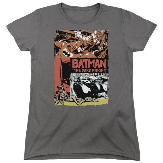 Batman Old Movie Poster Womens T Shirt Charcoal