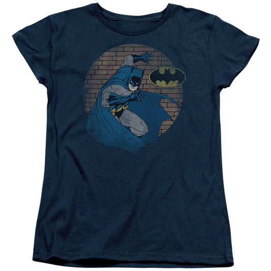Batman In The Spotlight Womens T Shirt Navy Blue