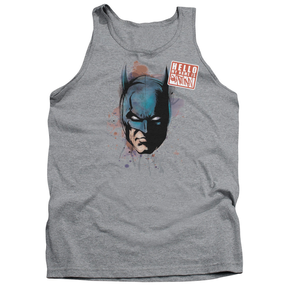 Batman Hello Mens Tank Top Shirt Athletic Heather