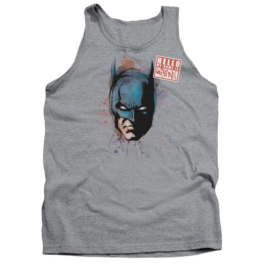 Batman Hello Mens Tank Top Shirt Athletic Heather