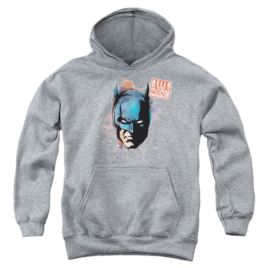Batman Hello Kids Youth Hoodie Heather