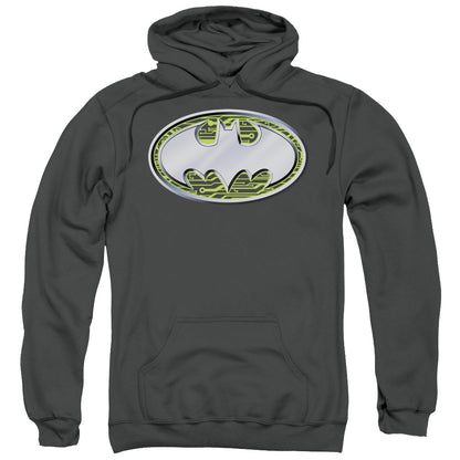 Batman Circuits Logo Mens Hoodie Charcoal