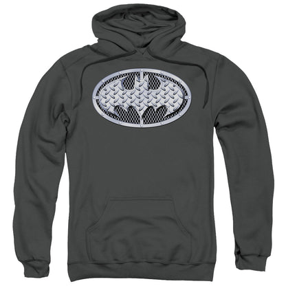 Batman Steel Mesh Shield Mens Hoodie Charcoal