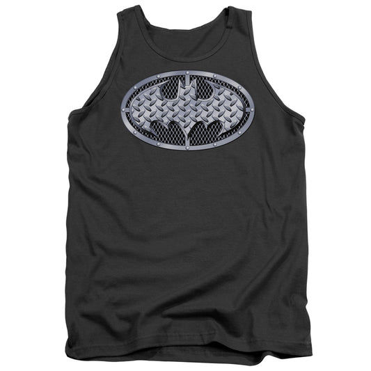 Batman Steel Mesh Shield Mens Tank Top Shirt Charcoal