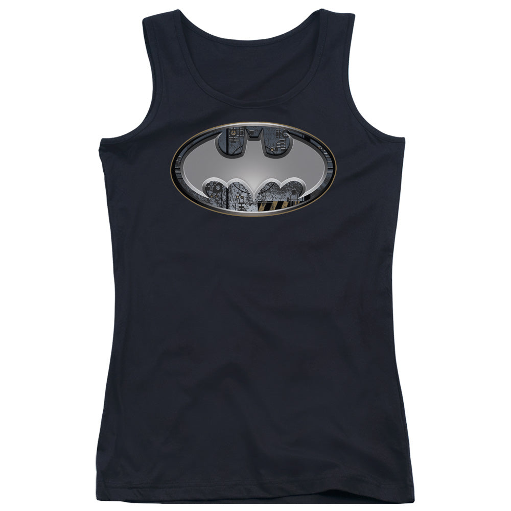 Batman Steel Wall Shield Womens Tank Top Shirt Black