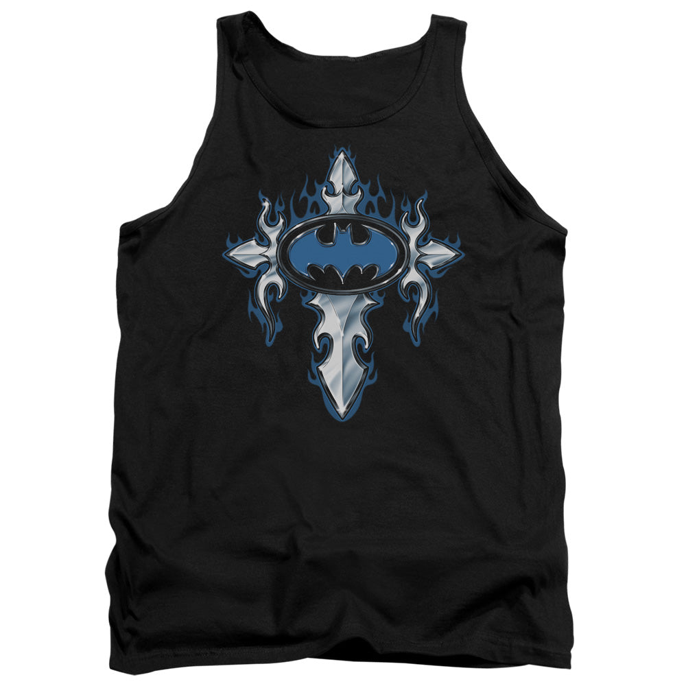 Batman Gothic Steel Logo Mens Tank Top Shirt Black