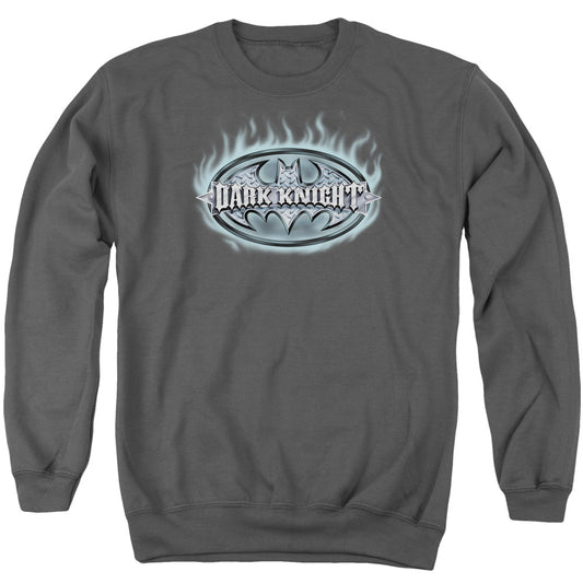 Batman Dark Knight Steel Shield Mens Crewneck Sweatshirt Charcoal