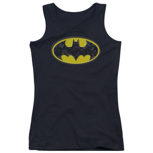 Batman Bats In Logo Womens Tank Top Shirt Black