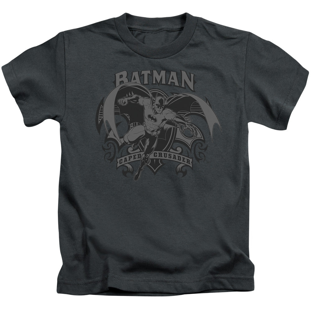 Batman Crusade Juvenile Kids Youth T Shirt Charcoal