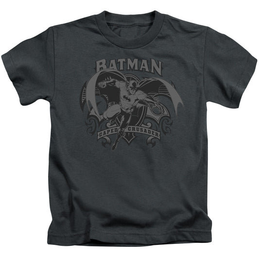 Batman Crusade Juvenile Kids Youth T Shirt Charcoal