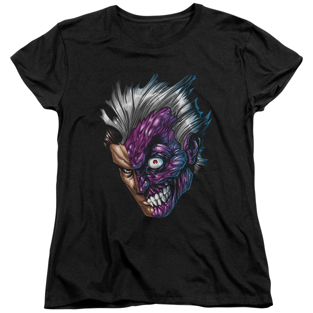 Batman Just Face Womens T Shirt Black