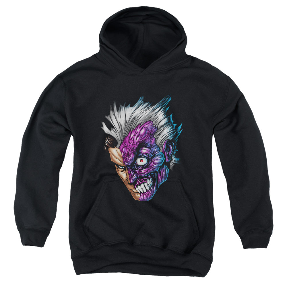 Batman Just Face Kids Youth Hoodie Black