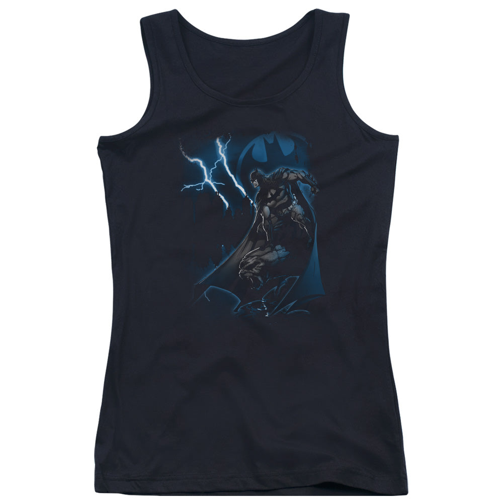 Batman Lightning Strikes Womens Tank Top Shirt Black