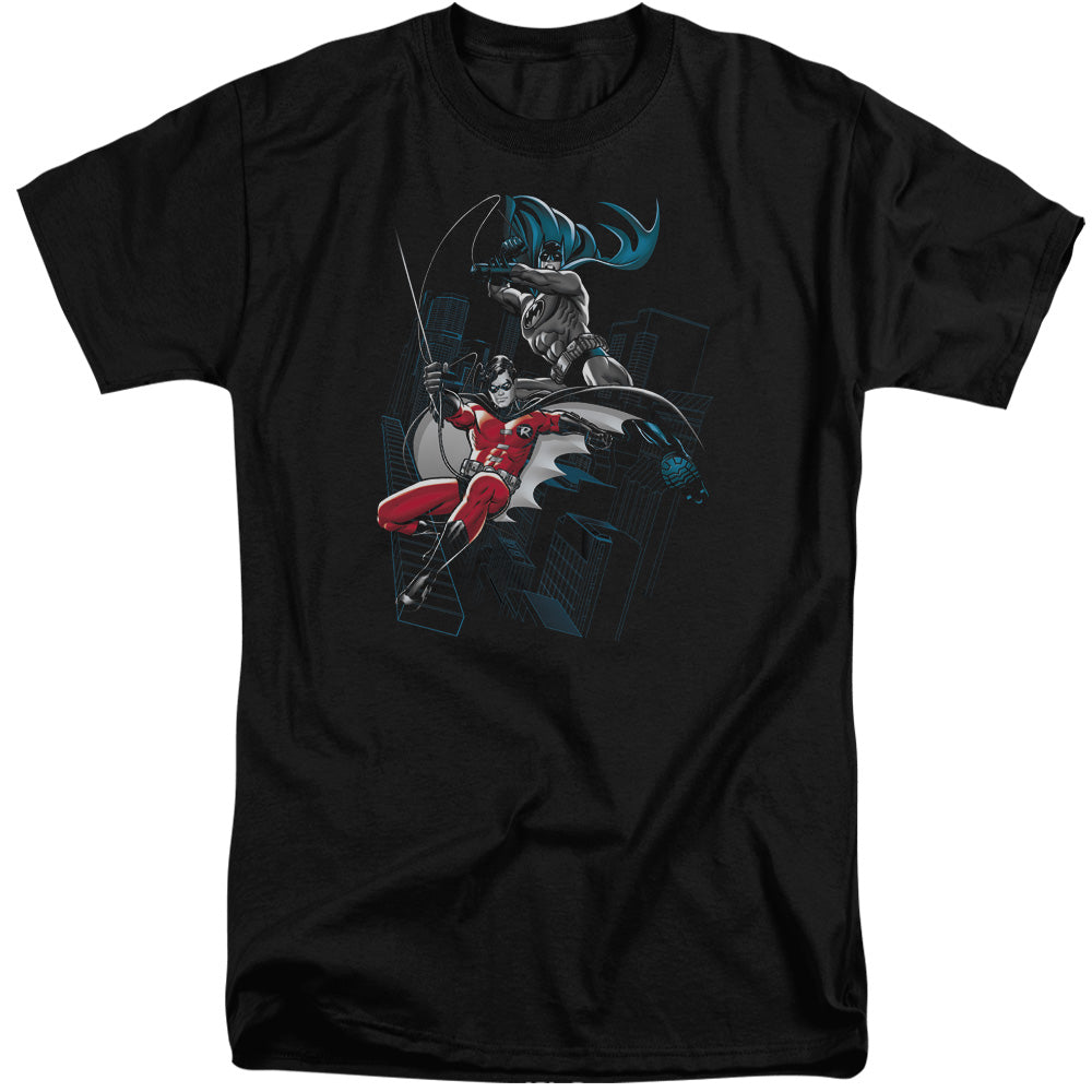Batman Black And White Mens Tall T Shirt Black