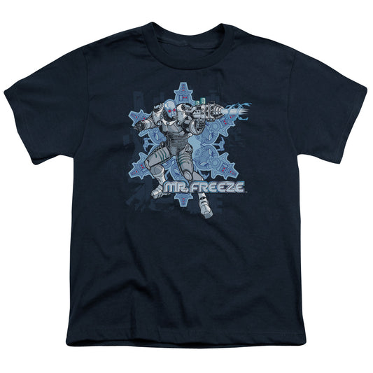 Batman Mr Freeze Kids Youth T Shirt Navy Blue
