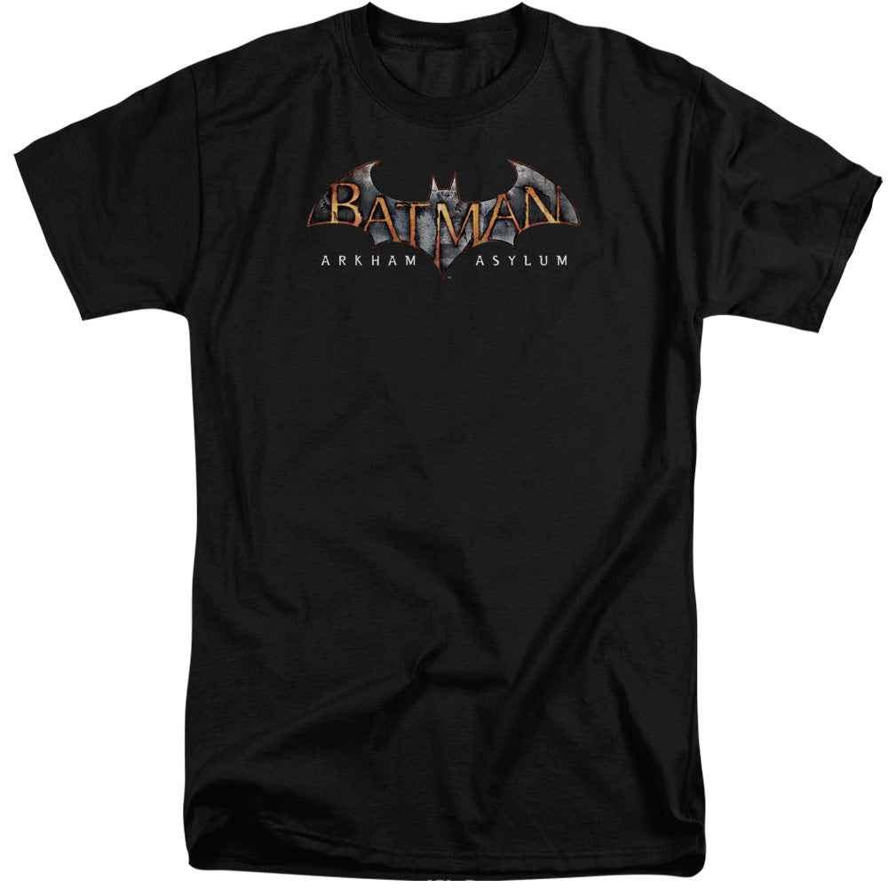 Batman Aa Arkham Asylum Logo Mens Tall T Shirt Black