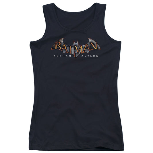 Batman Aa Arkham Asylum Logo Womens Tank Top Shirt Black