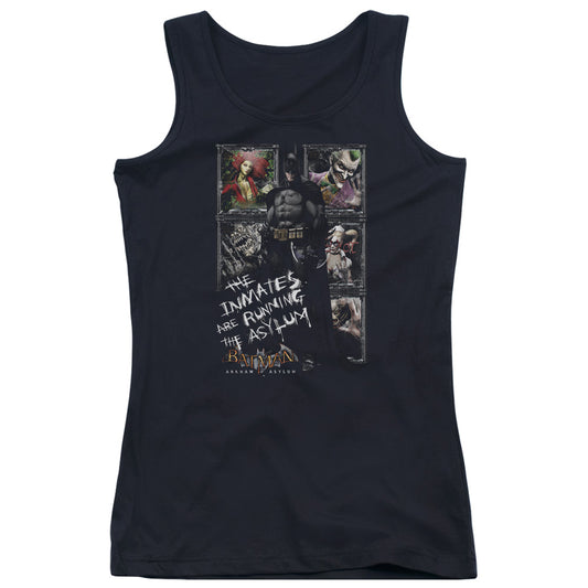 Batman Aa Running The Asylum Womens Tank Top Shirt Black