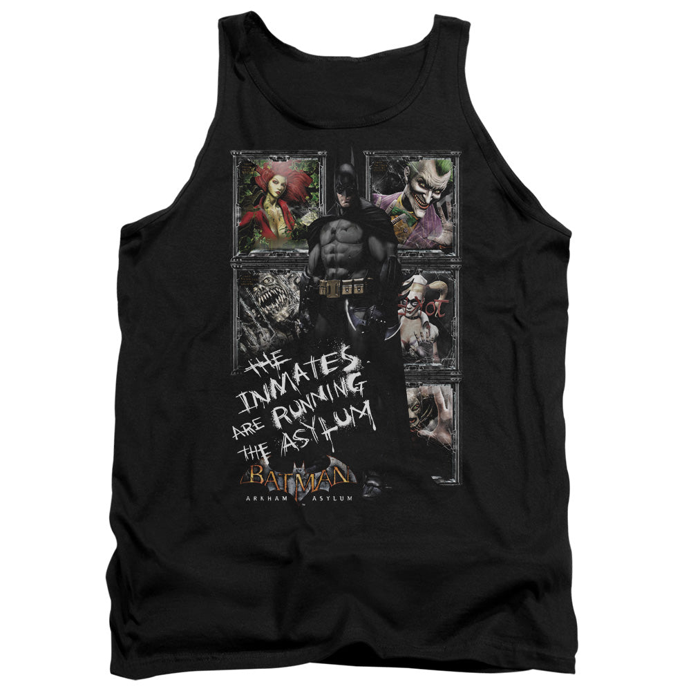 Batman Aa Running The Asylum Mens Tank Top Shirt Black