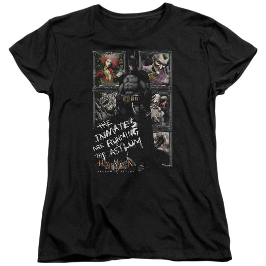 Batman Aa Running The Asylum Womens T Shirt Black