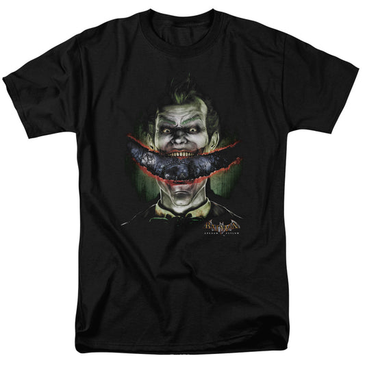 Batman Arkham Asylum Crazy Lips Mens T Shirt Black