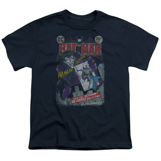 Batman #251 Distressed Kids Youth T Shirt Navy Blue