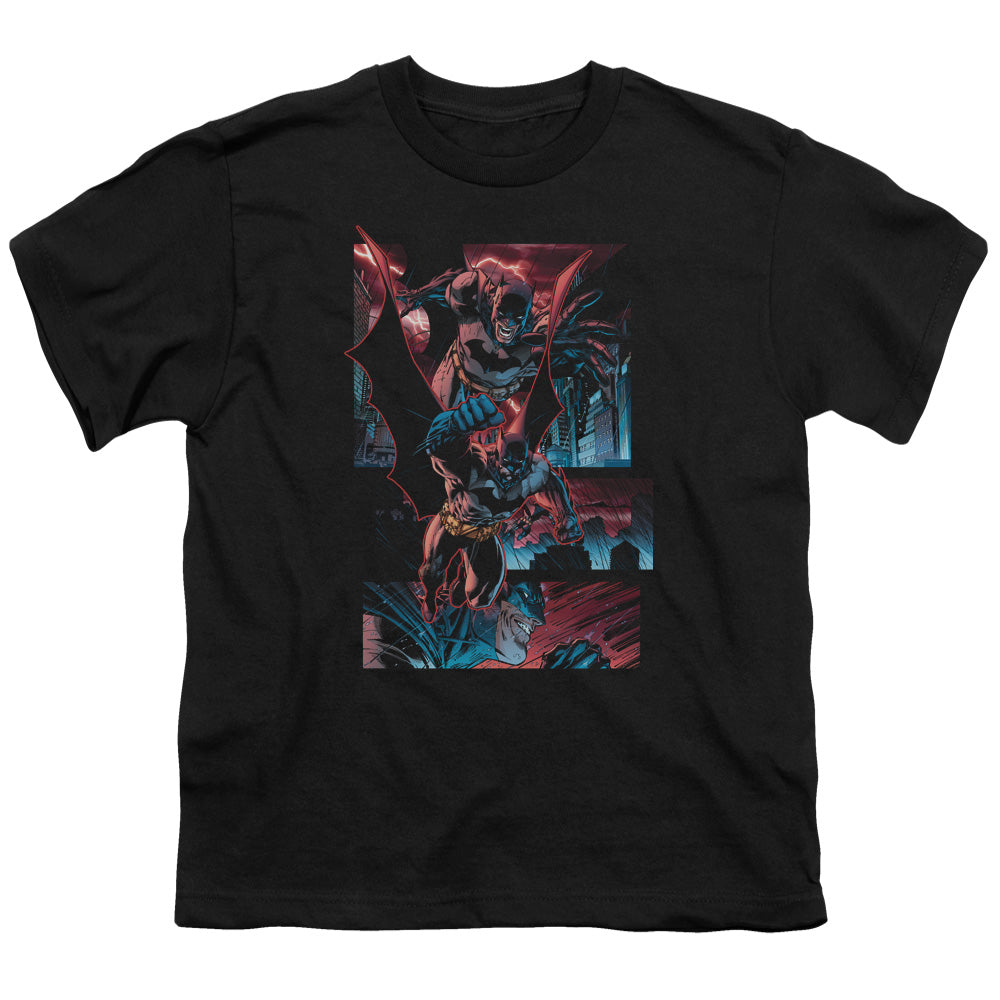 Batman Dark Knight Panels Kids Youth T Shirt Black