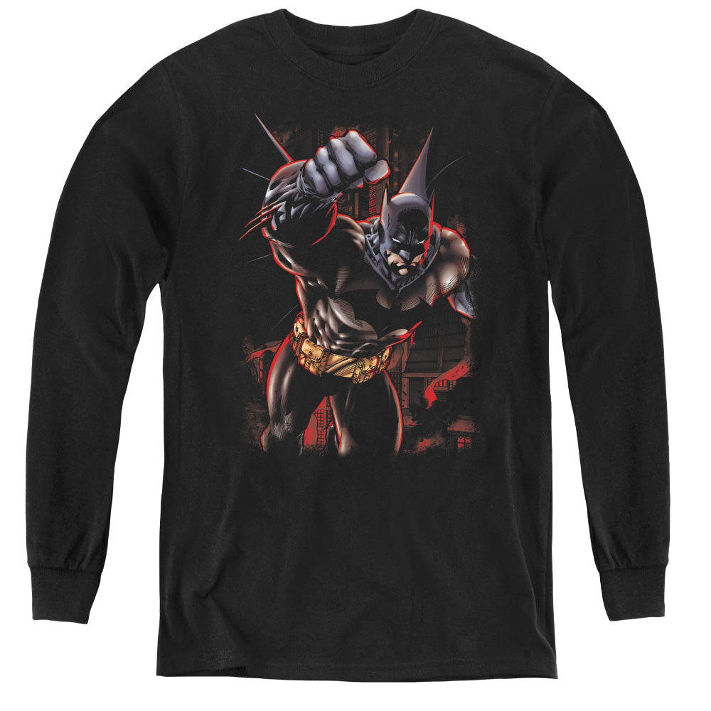 Batman Crimson Knight Long Sleeve Kids Youth T Shirt Black
