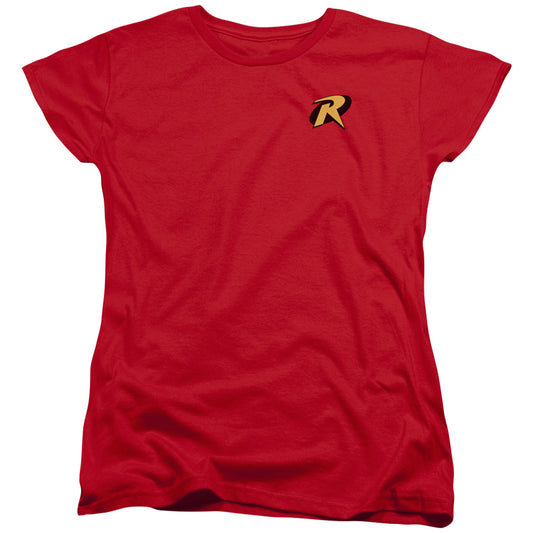 Batman Robin Logo Womens T Shirt Red