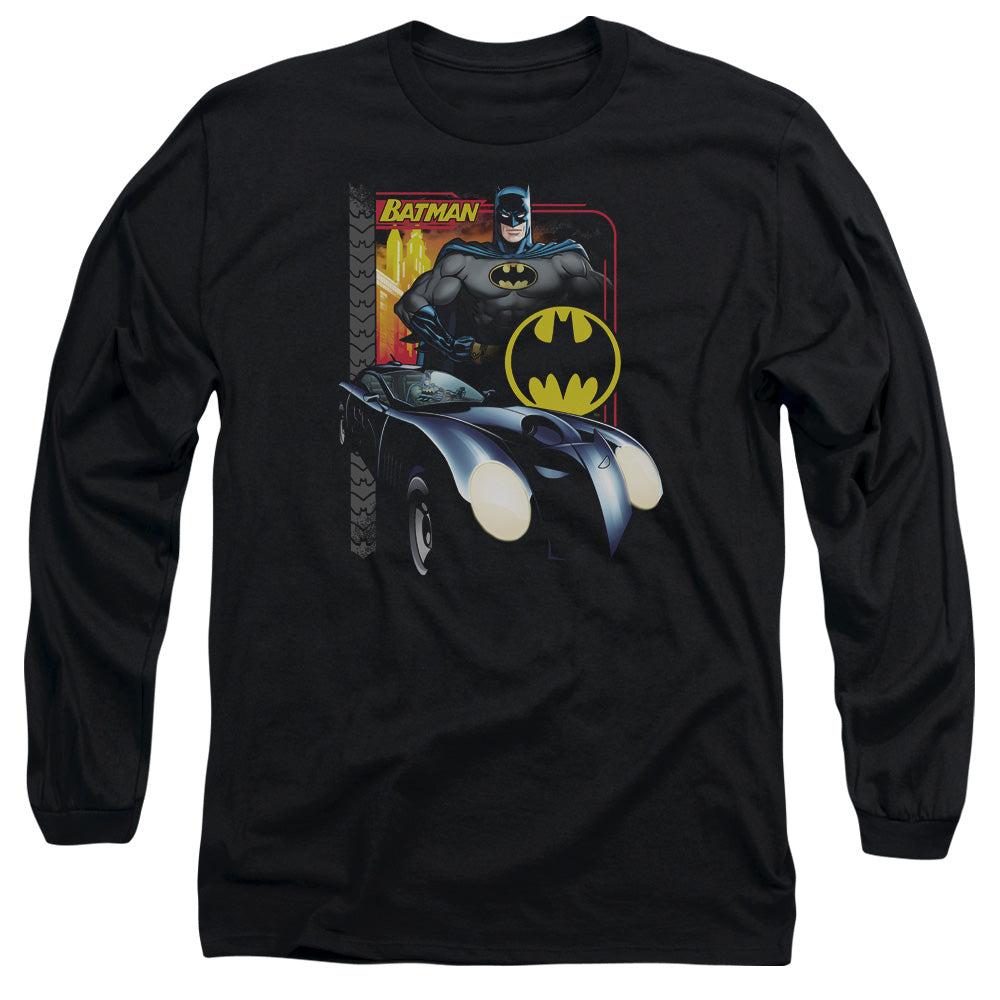 Batman Bat Racing Mens Long Sleeve Shirt Black