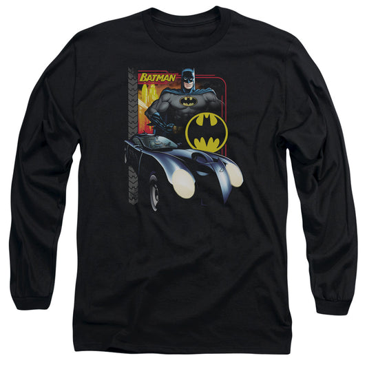 Batman Bat Racing Mens Long Sleeve Shirt Black
