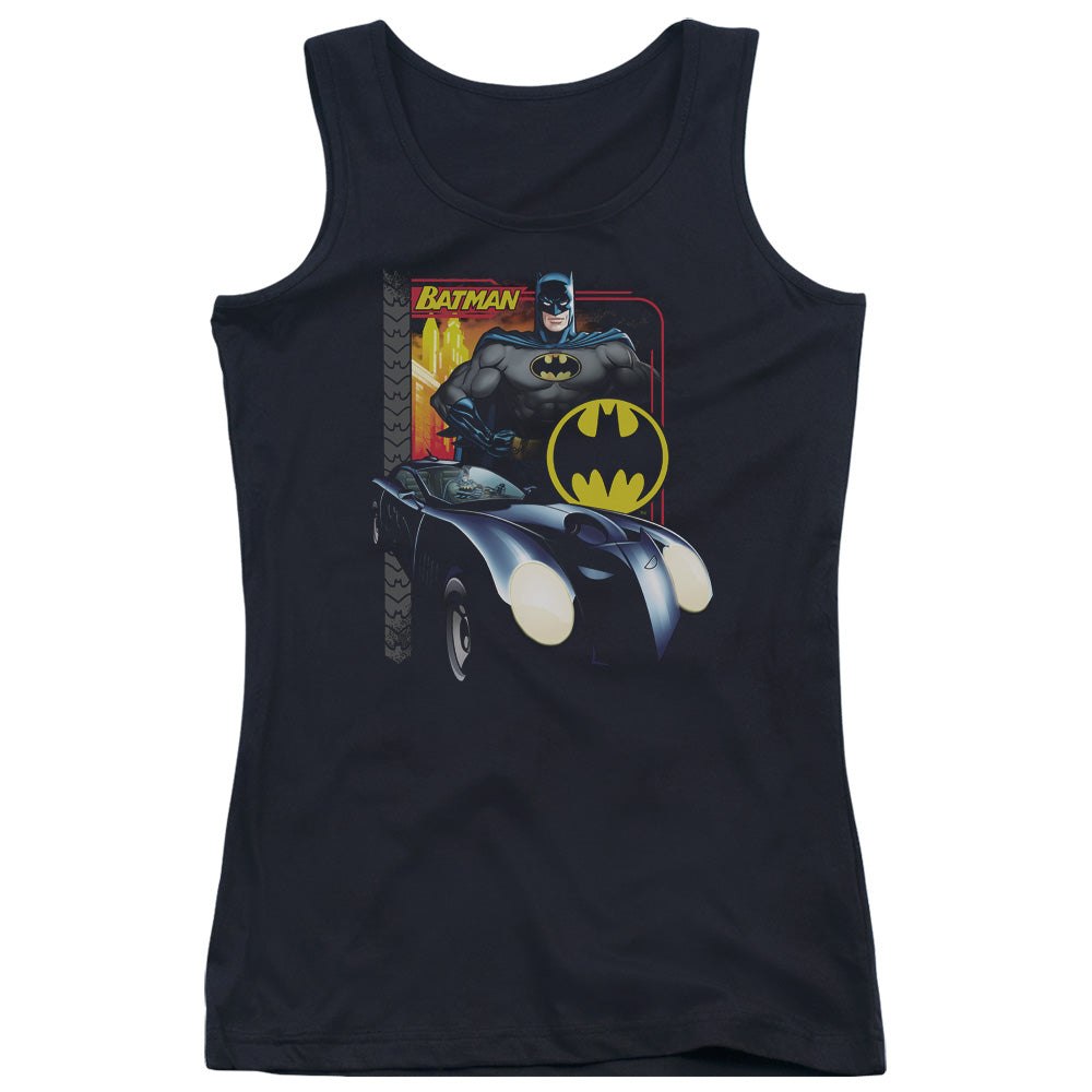 Batman Bat Racing Womens Tank Top Shirt Black