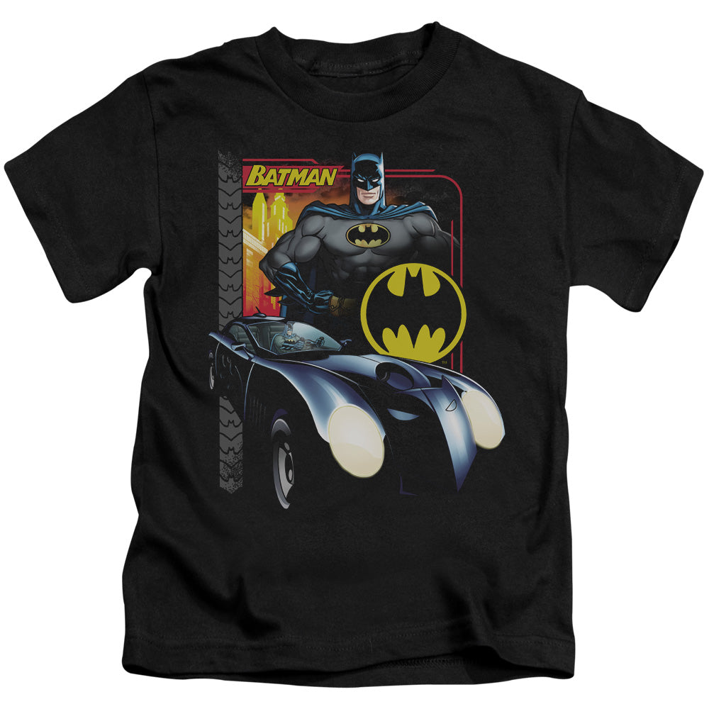 Batman Bat Racing Juvenile Kids Youth T Shirt Black