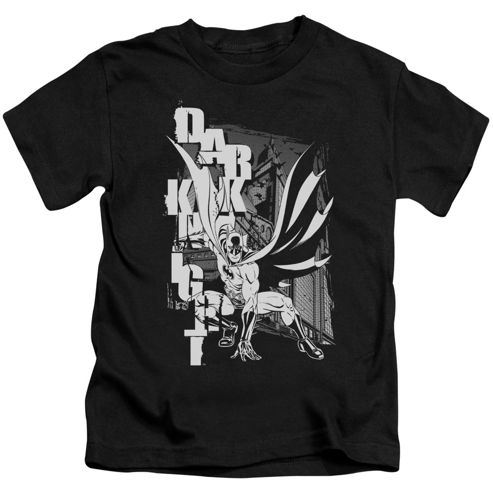 Batman Vertical Leters Juvenile Kids Youth T Shirt Black