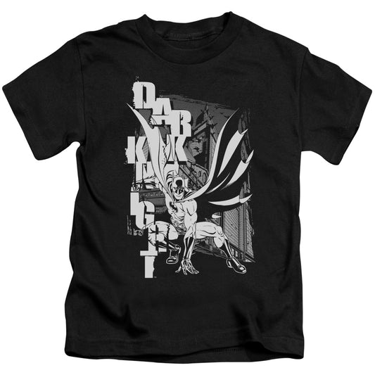 Batman Vertical Leters Juvenile Kids Youth T Shirt Black