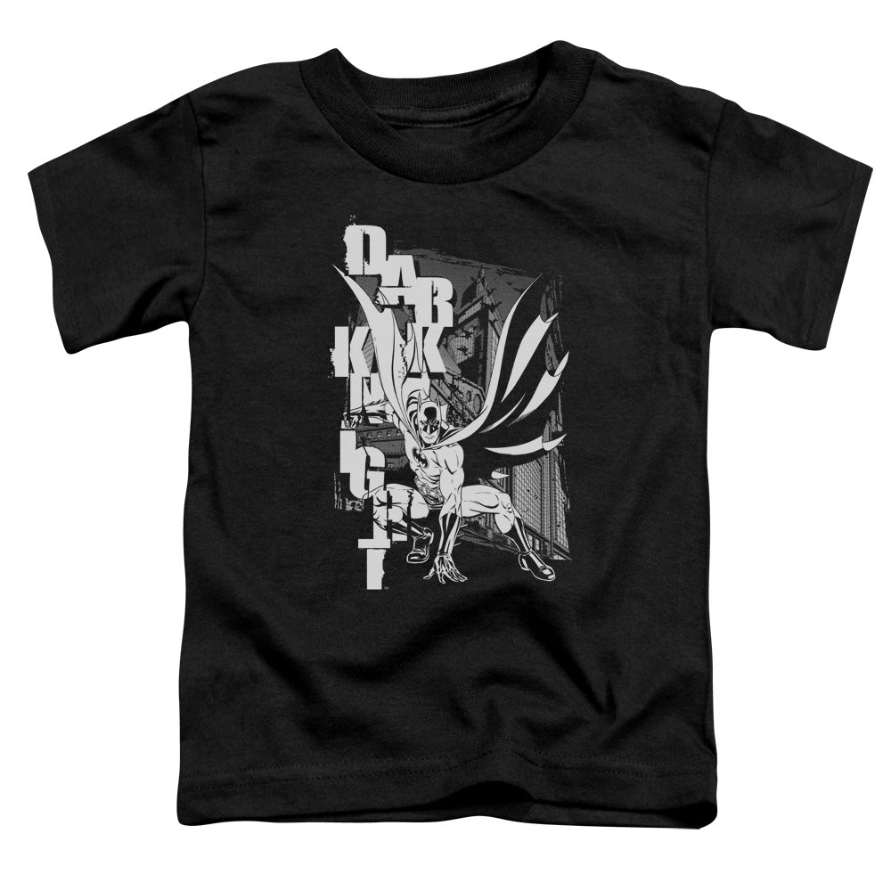 Batman Vertical Leters Toddler Kids Youth T Shirt Black