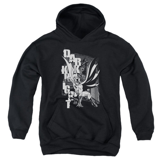 Batman Vertical Leters Kids Youth Hoodie Black