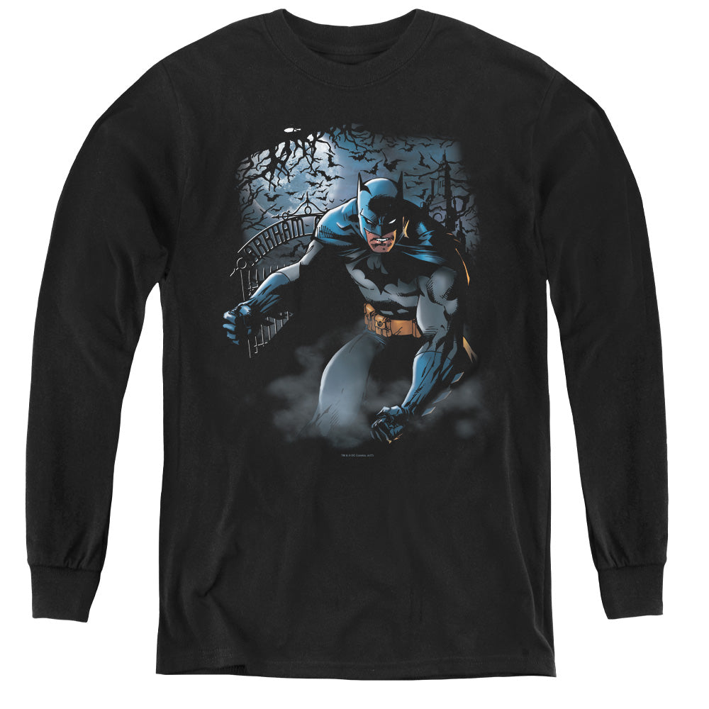 Batman Light Of The Moon Long Sleeve Kids Youth T Shirt Black