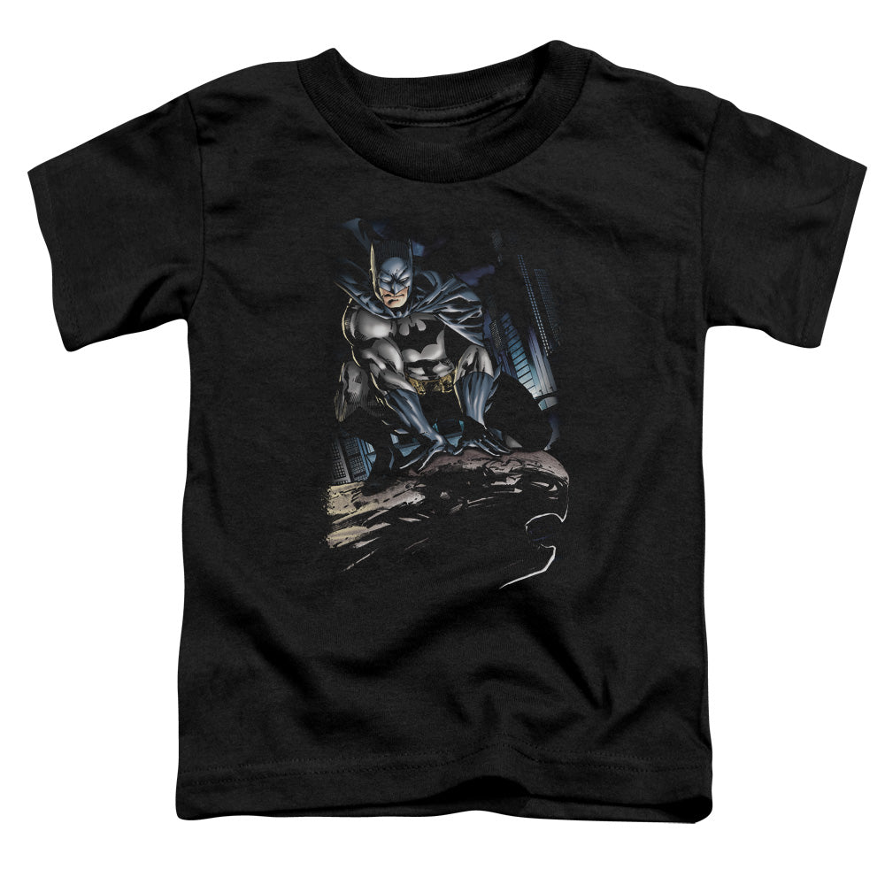 Batman Perched Toddler Kids Youth T Shirt Black