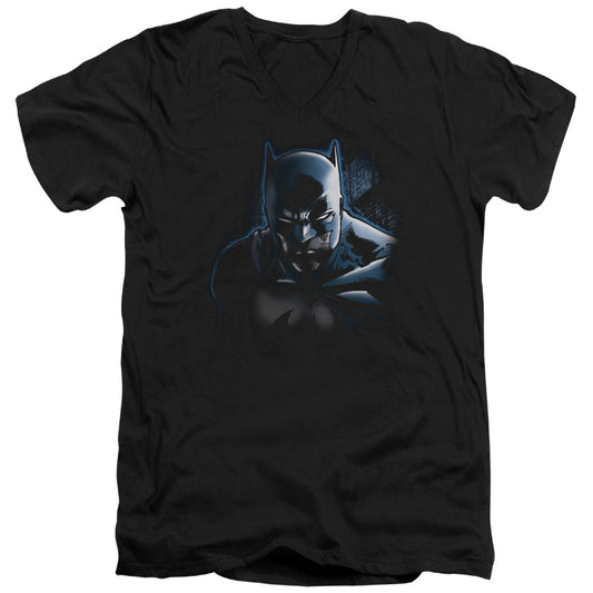 Batman Dont Mess With The Bat Mens Slim Fit V Neck T Shirt Black