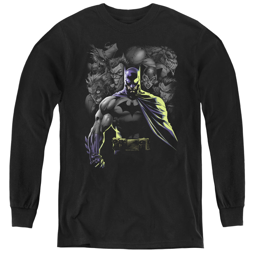 Batman Villains Unleashed Long Sleeve Kids Youth T Shirt Black