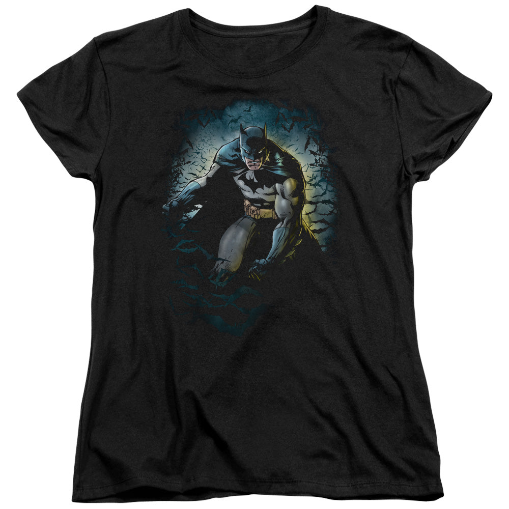 Batman Bat Cave Womens T Shirt Black