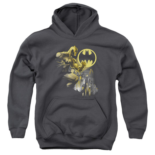 Batman Bat Signal Kids Youth Hoodie Charcoal